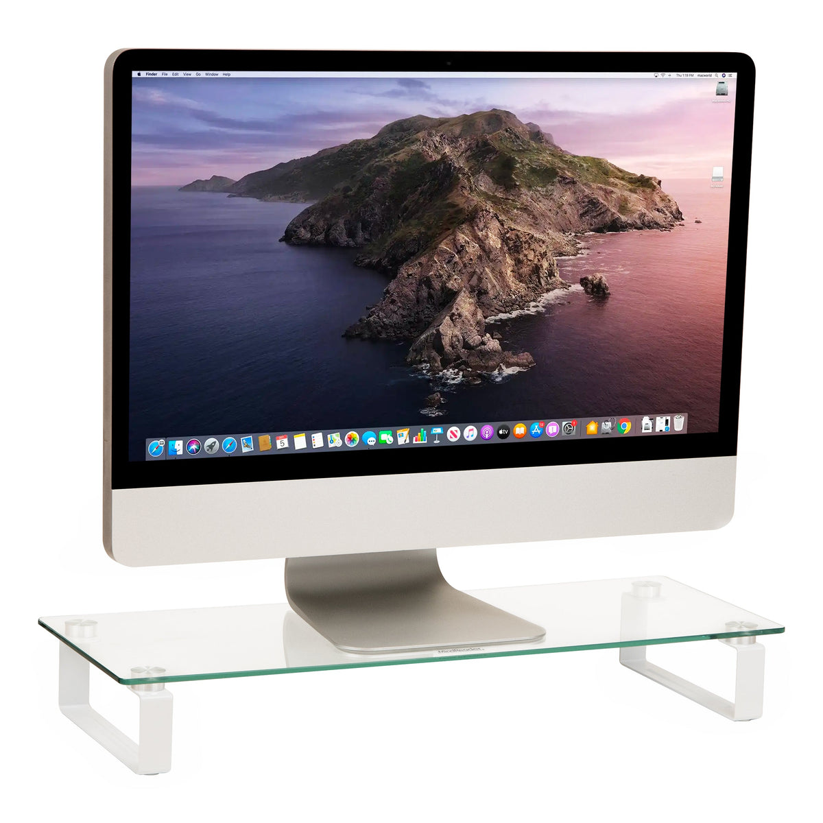 Mind Reader Glass Monitor Stand, Clear - view 2