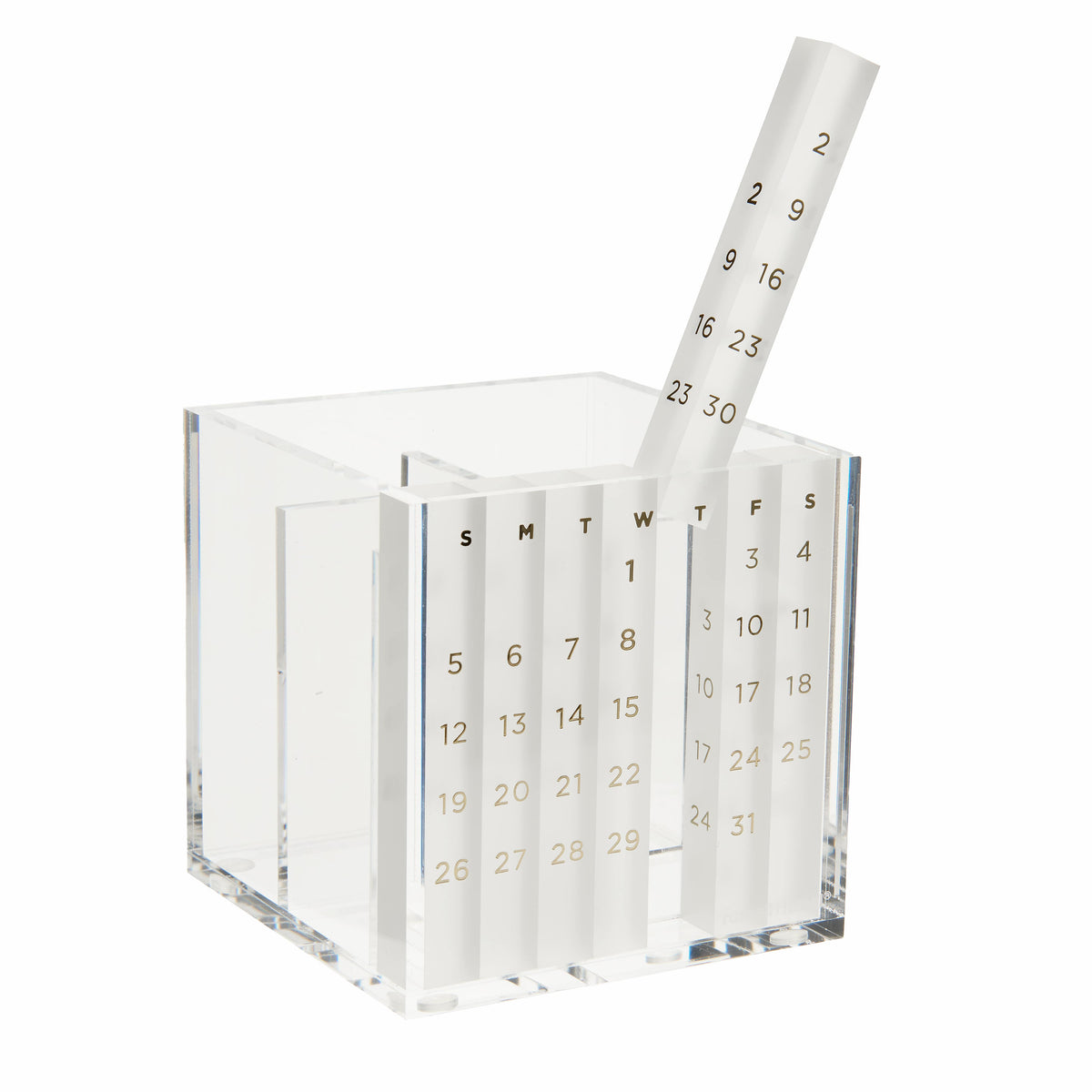 Russell+Hazel Acrylic Perpetual Calendar and Pen Holder - view 2