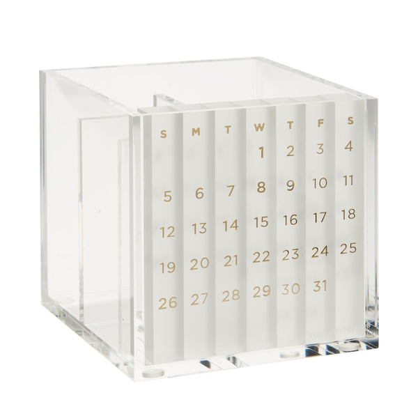 Russell+Hazel Acrylic Perpetual Calendar and Pen Holder