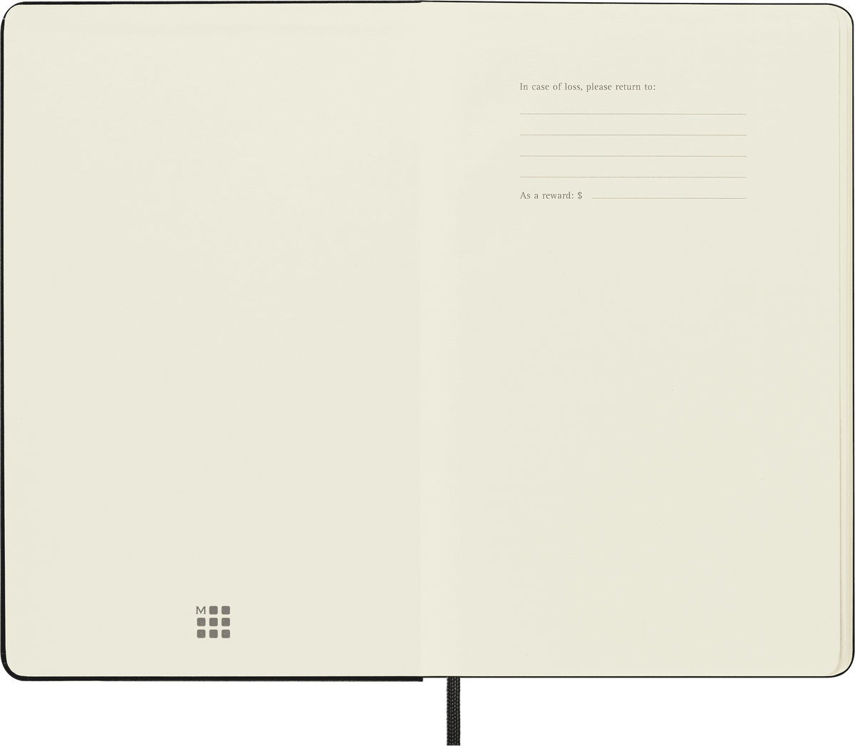 Moleskine Classic Large Dotted Hard Cover Notebook, Black - first page