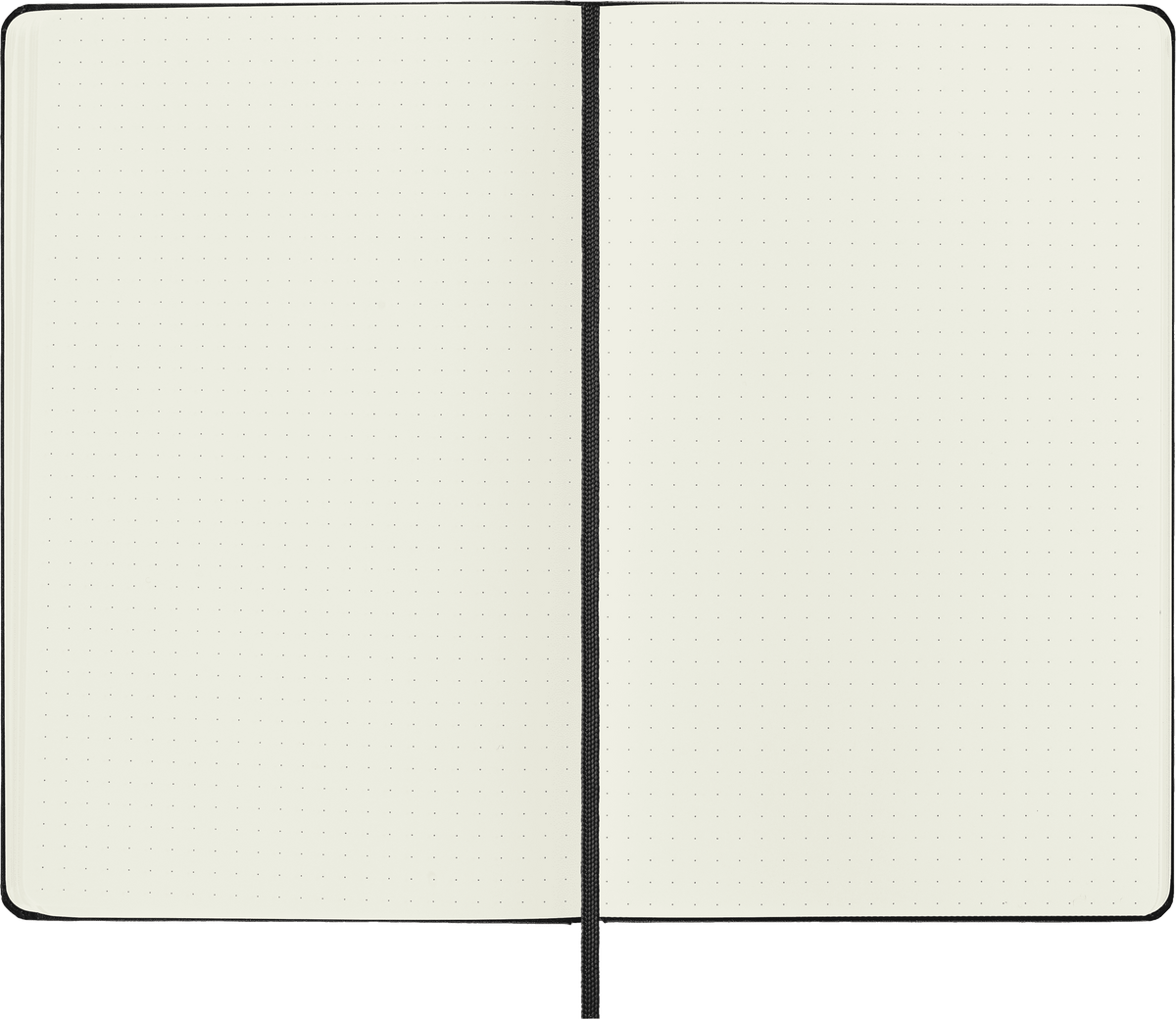 Moleskine Classic Large Dotted Hard Cover Notebook, Black - dotted pages