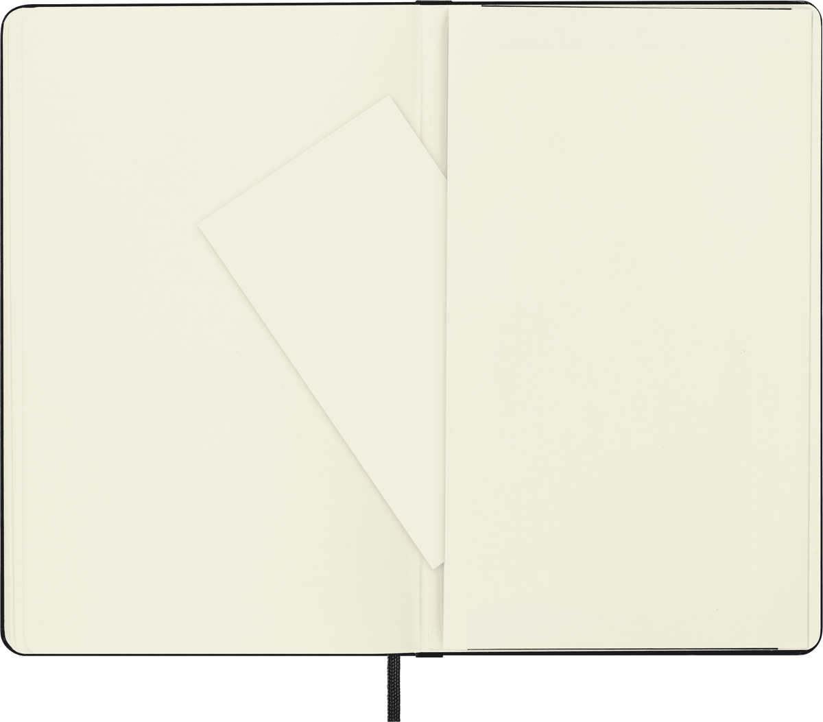 Moleskine Classic Large Dotted Hard Cover Notebook, Black - back pocket