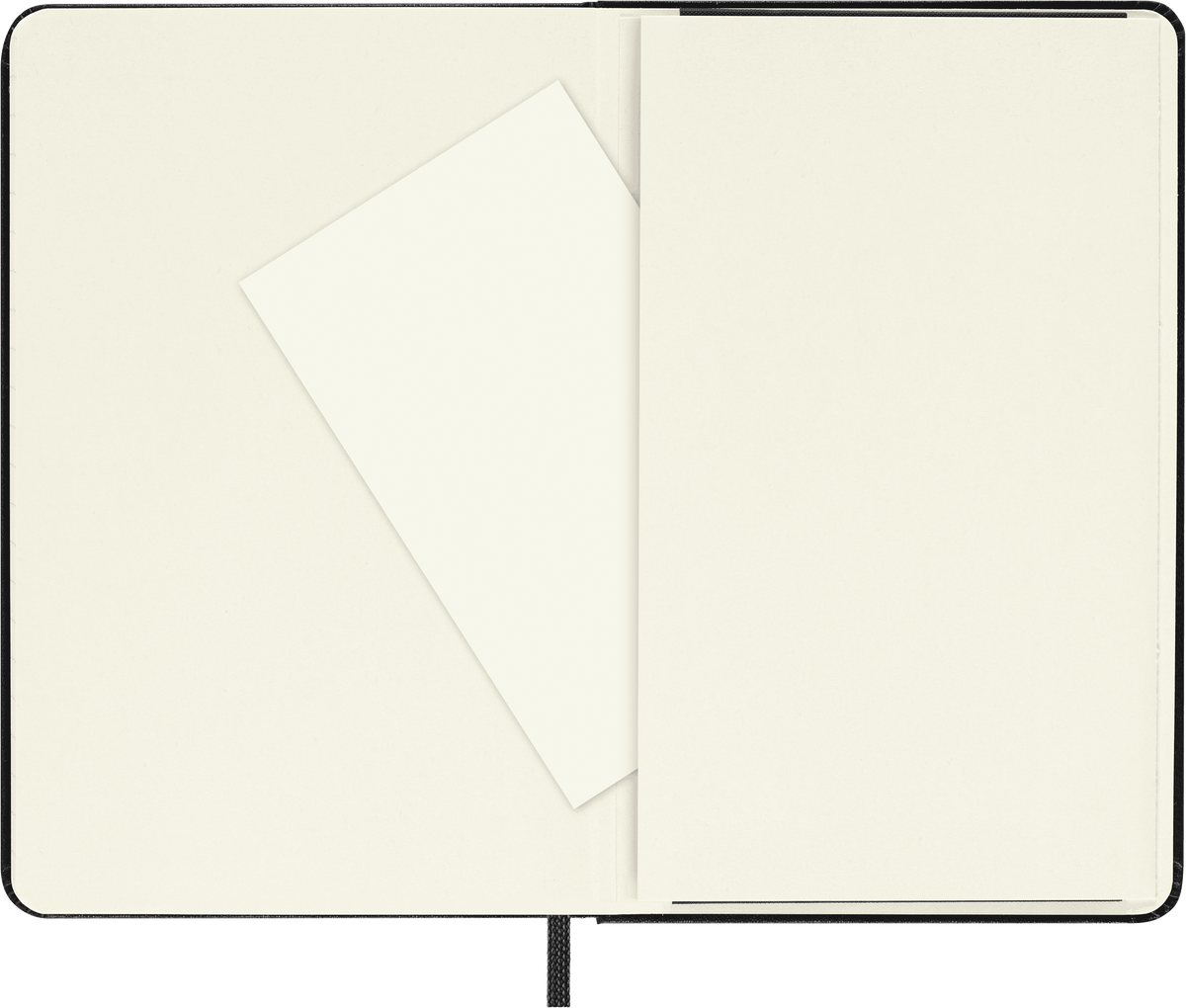Moleskine Classic Pocket Ruled Hard Cover Notebook, Black - back pocket