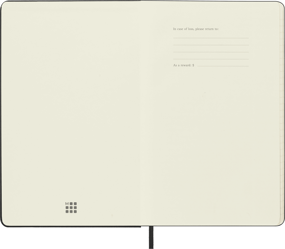 Moleskine Classic Large Ruled Hard Cover Notebook, Black - first page