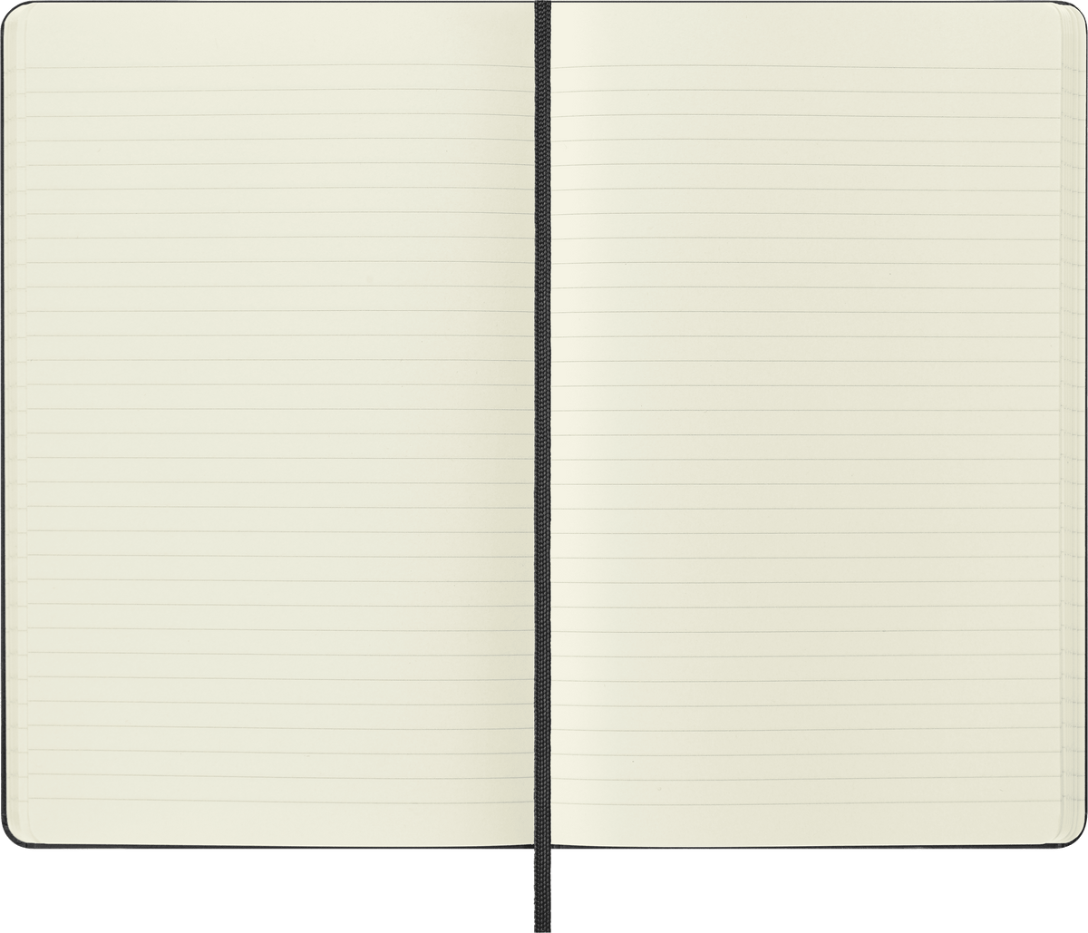 Moleskine Classic Large Ruled Hard Cover Notebook, Black - ruled pages