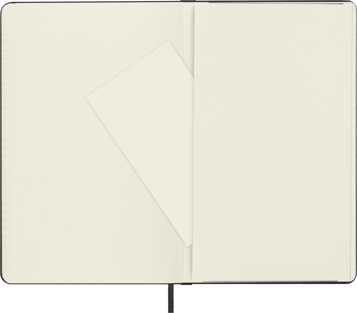 Moleskine Classic Large Ruled Hard Cover Notebook, Black - back pocket