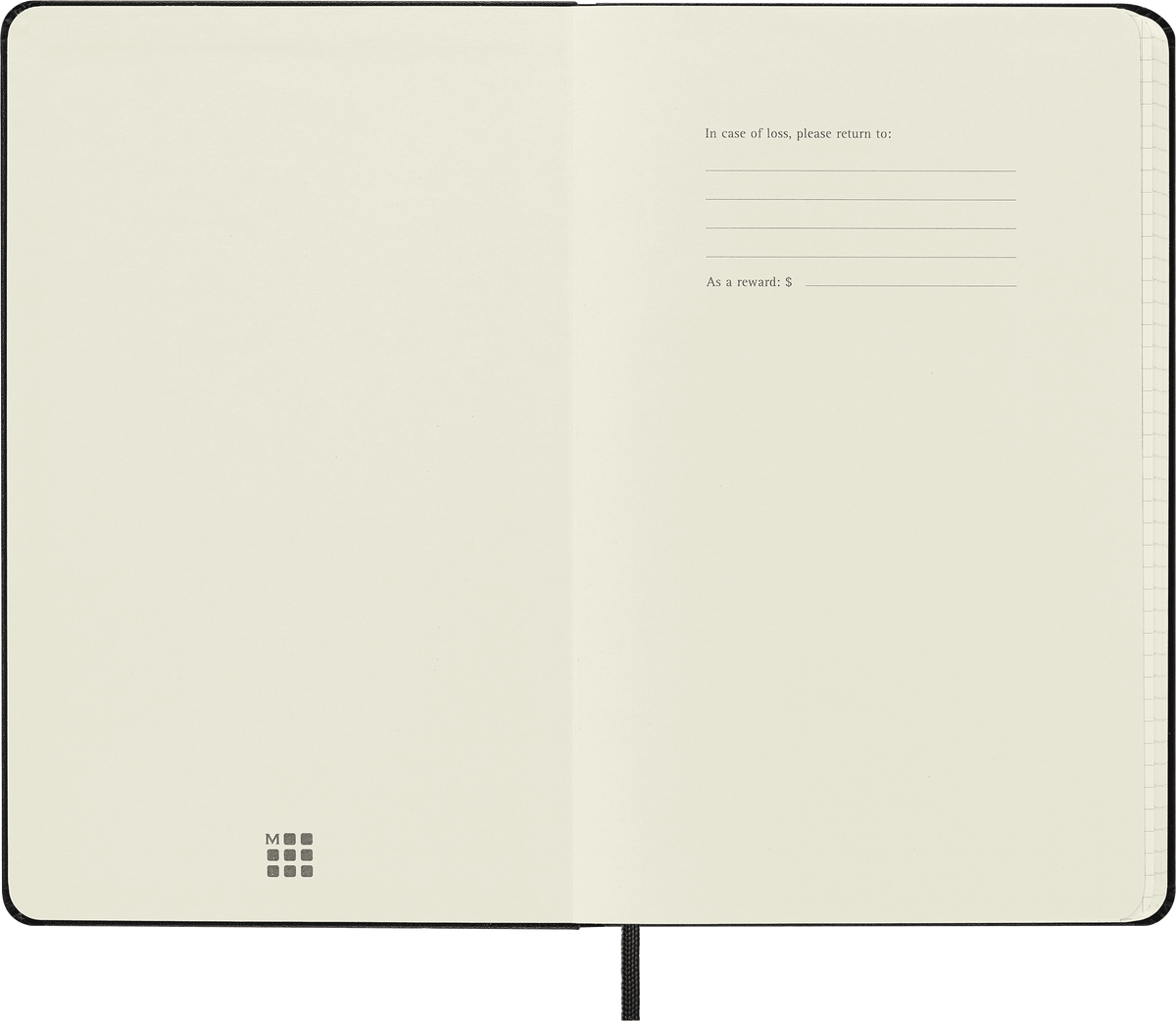Moleskine Classic Large Squared Hard Cover Notebook, Black - first page