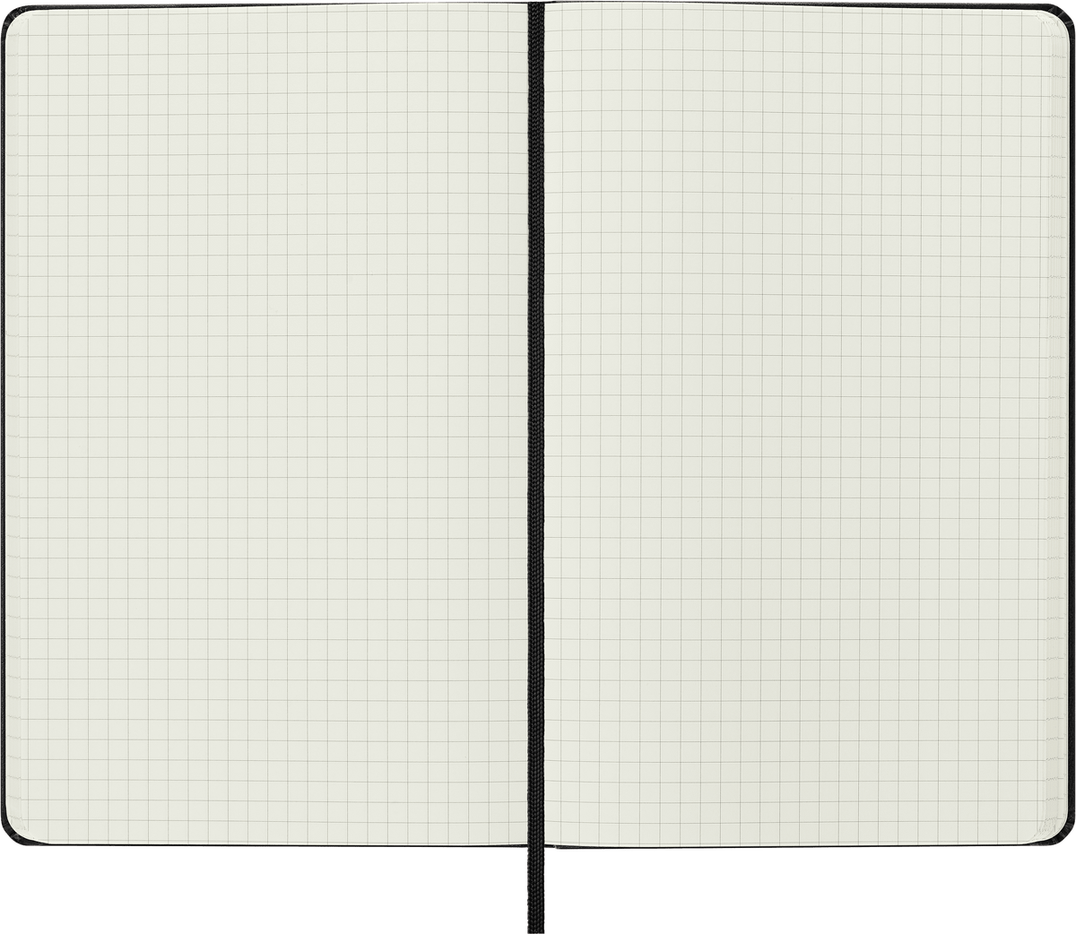 Moleskine Classic Large Squared Hard Cover Notebook, Black - squared pages