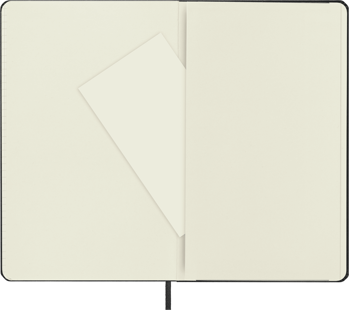 Moleskine Classic Large Squared Hard Cover Notebook, Black - back pocket