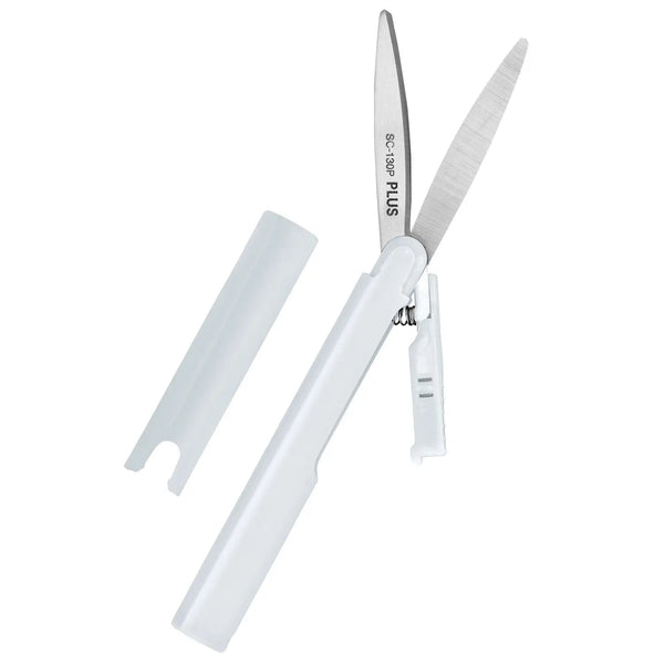 PLUS Twiggy Curved Blade Compact Scissors, White